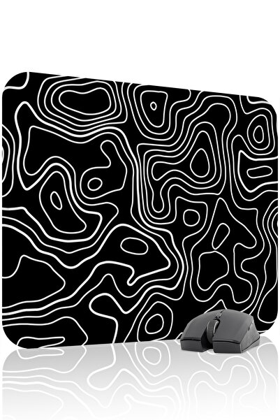 mousepad bastir لوحة ماوس للألعاب باللونين الأسود والأبيض مقاس 48 × 40 XL، قا...