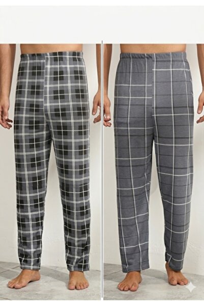 Serena Pantaloni de pijama barbat big size 2 piese/set - multicolor