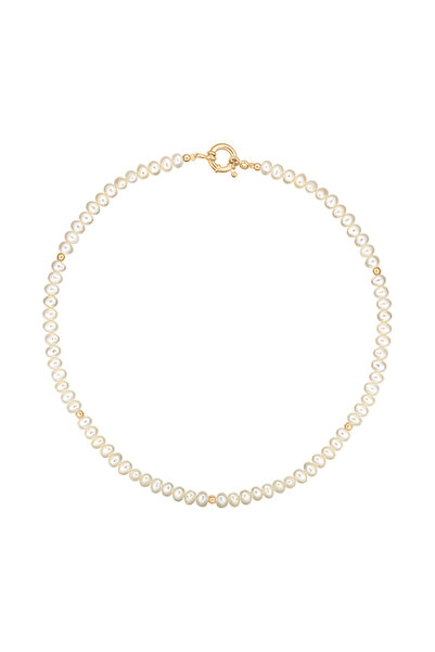 Lisa&Co. Dana Silver Necklace Yellow gold plated silver / Freshwater pearls /...