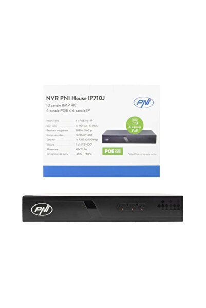 PNI NVR House for surveillance cameras, 10 channels 4K 8MP, 4 POE channels an...