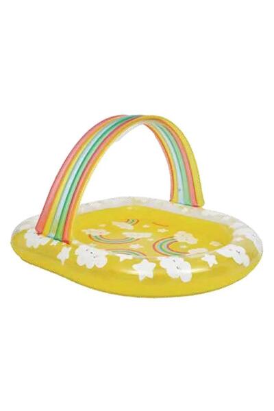 de Piscina Acoperita Galbena cu Model Curcubeu pentru Copii 144x128x84cm