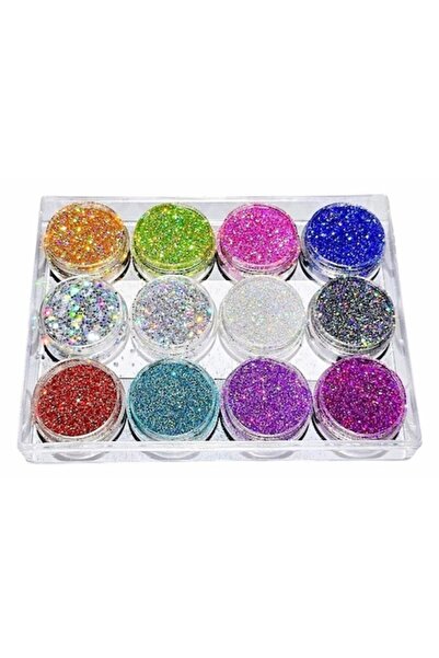 Deve Set 12 glitter starflakes, holographic sensations, art line DEVE, multic...