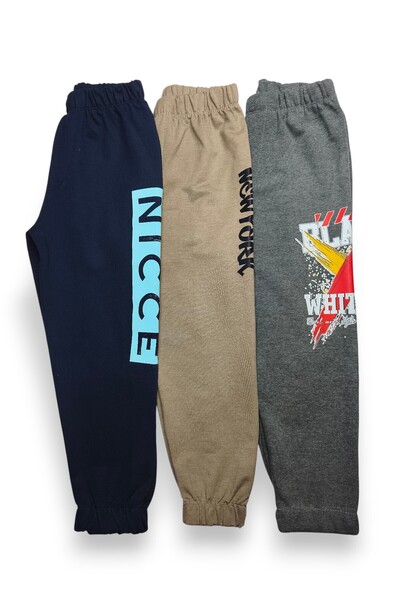Merve Nur Tekstil Children's Printed Sweatpants Set of 3