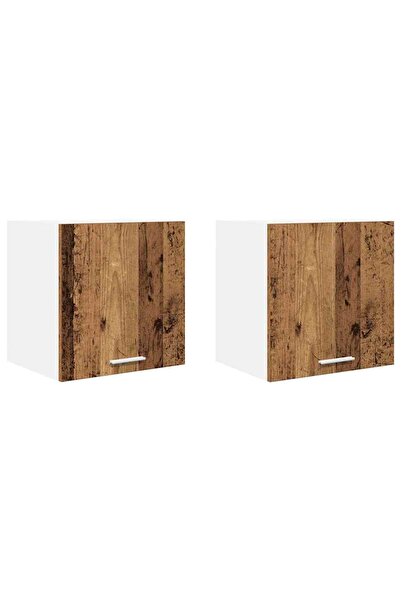 vidaxl Dulap suspendat cu ușă 2 pcs Lemn vechi și Alb 40 x 31 x 40 cm
