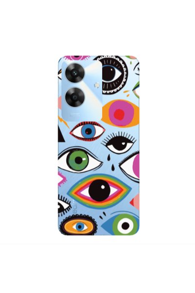 Other Realme Note 60 Colorful eyes Transparent Silicone TPU Θήκη