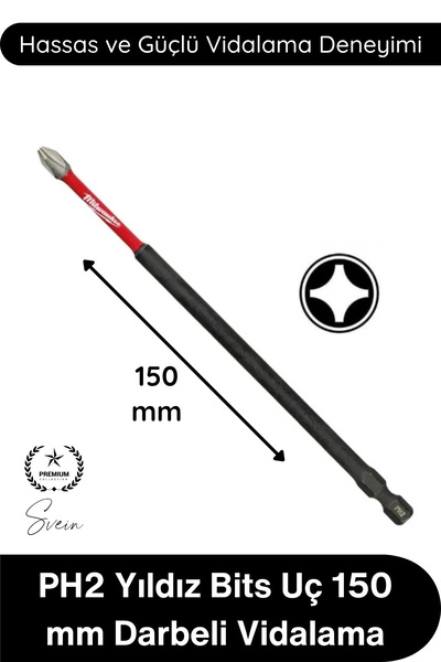 Svein #Vidalama PH2 Yıldız Bits Uç 150 Mm Darbeli Vidalama Tornavida Aksesuar...