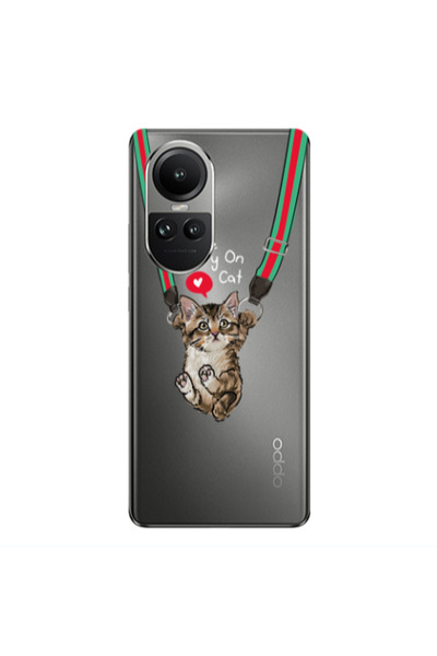 Other Oppo Reno10 5G Swinging cat Transparent Silicone TPU Θήκη