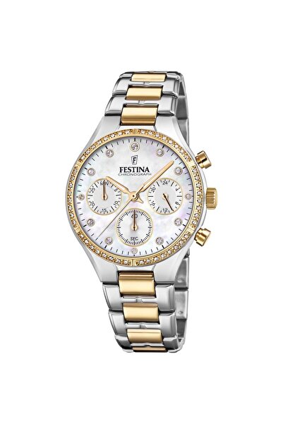 FESTİNA Ρολόι Γυναικείο Δίχρωμο Stainless Steel Chronograph F20402/1