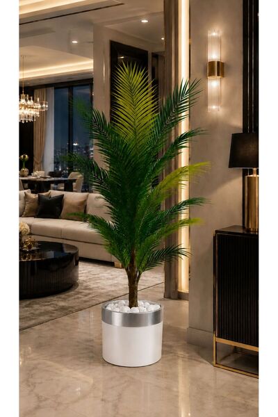 Altun Çiçekcilik Yapay Ağaç AREKA 150 Cm Lux Metal Saksı Dahıldır