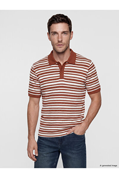 LC Waikiki Vizyon New Season Polo Neck Striped Men's T-Shirt