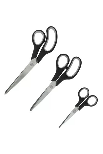 DEDRA EXIM Scissors in Top Bottom Set of 3 pieces: 140mm, 215mm, 245mm