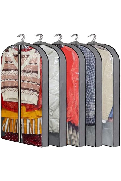 Arabest 5-Piece Garment Bags,Clear Clothes Covers for Hanging Clothes Closet ...