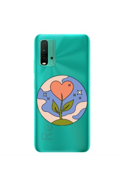 Other Xiaomi Redmi 9T Hearted Flower Transparent Silicone TPU Θήκη
