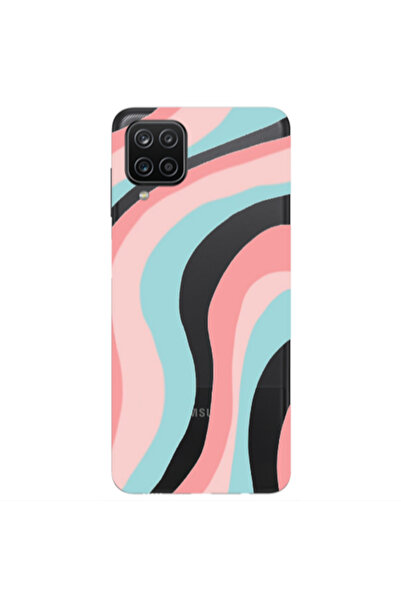 Other Samsung A12 Colored lines Transparent Silicone TPU Θήκη