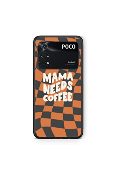Other Xiaomi Poco M4 Pro 4G Mama needs coffee Black Glossy Θήκη
