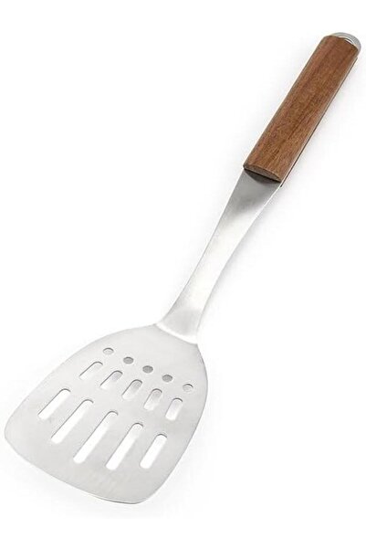 B & S B&S Stainless Steel Cooking Utensils with Acacia Wood Grip 32cmx8cm (Sl...