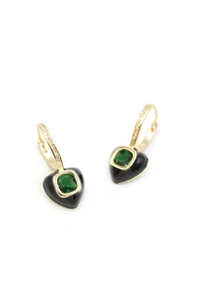 Marsilyan Nvdn- Ieg - Enamel Heart Earrings - Green Iegrs-Nvdn1