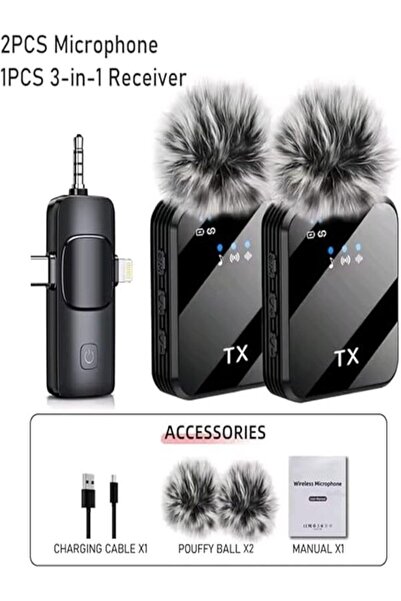 Generic Wireless Microphone F11-2 for Live Shows, Interviews, Vlog Recording