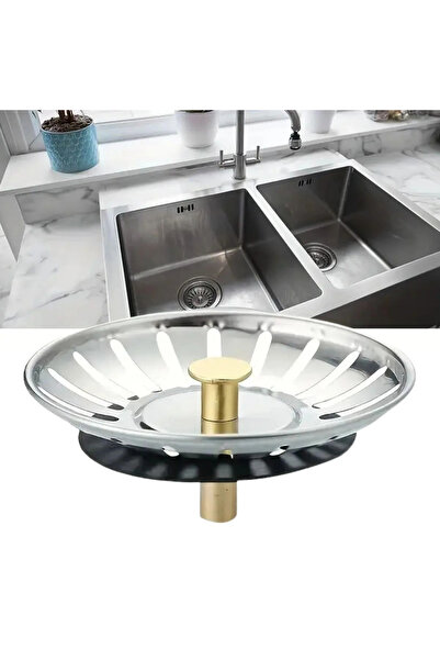 shopwave BRK Paslanmaz Çelik Mutfak Evye Lavabo Süzgeci Lavabo Gideri Atık Gı...