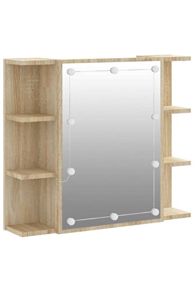 vidaxl Mirror cabinet with LED, sonoma oak, 70x16.5x60 cm