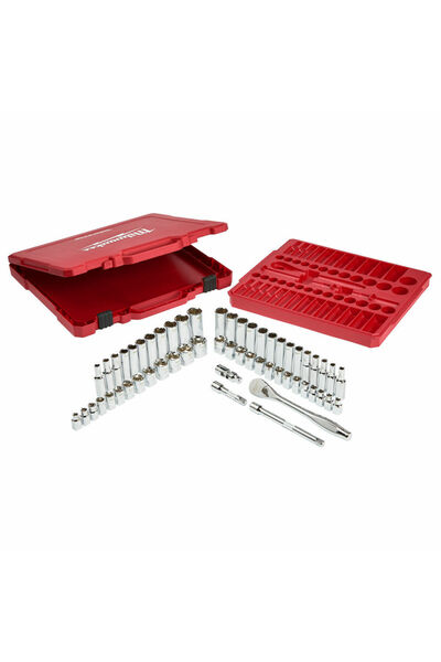 Milwaukee 3/8 Ratchet Socket Wrench Set 56 Pieces - 4932464946