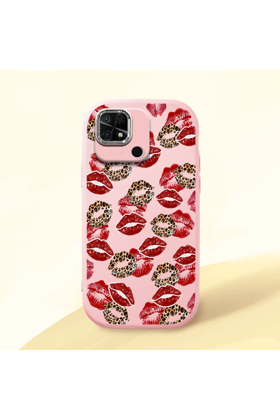 Hontinga Redmi 10C Compatible Case Camera Protector Pink Silicone Couple Phon...