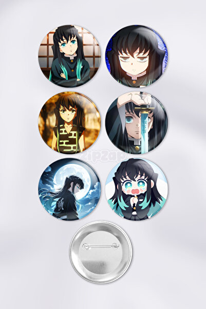 ZipZap Muichiro Tokito Demon Slayer Set znački za torbu (6 komada)