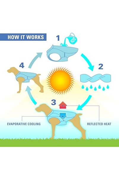 Yıldızan Terra Organik Kurgo Cooling Vest for Dogs, Cools the Neck and Chest ...