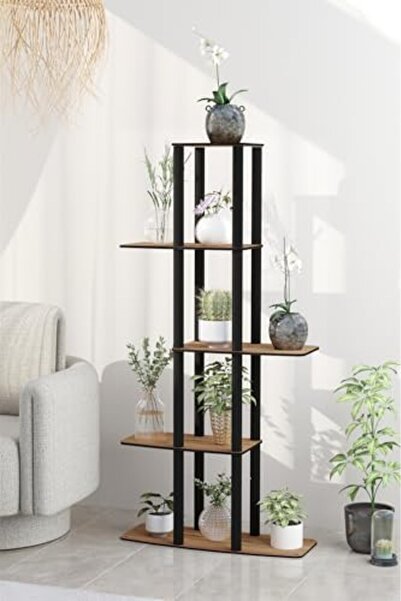 Yıldızan Terra Organic Decorative Flower Pot Shelf – 60X25X120 cm |   Mdf Bod...