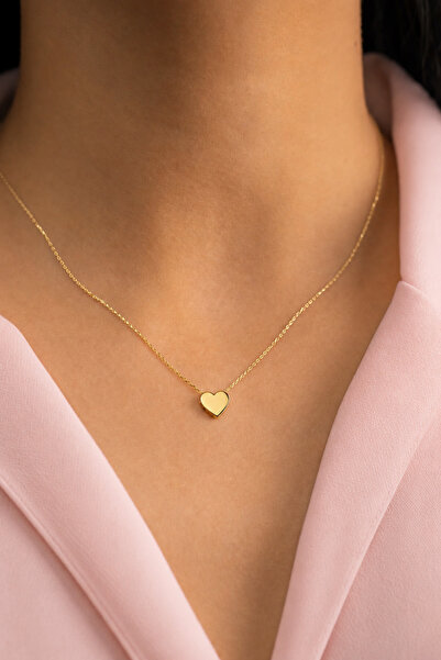 Ege via jewelry Minimal kalp kolye altın renk zarif kadın kolyesi