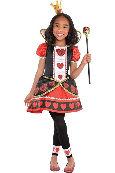 AMSCAN Girls' Queen of Hearts Costume by Amscan, Size S (4-6), Red