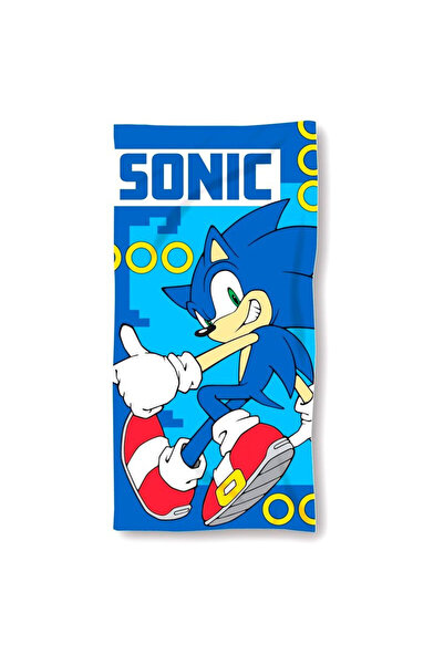 Sonic Πετσέτα Θαλάσσης Μικροϊνών Σέγκα ο Σκαντζόχοιρος, 140x70 εκ. Μπλε