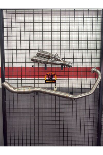 BAY CF MOTO NK250 VE SR250 HEADERS+ NİKELAJ AKRAPOVİÇ ÇİFT ÇIKIŞ EGZOZ 51MM SET