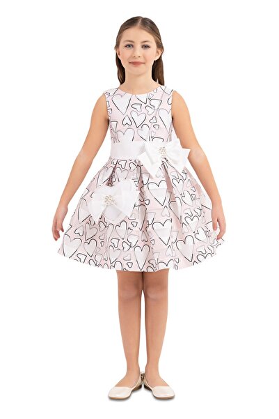 QUEEN Girls' Heartbeat Event Dress with Wide Belt and Handbag