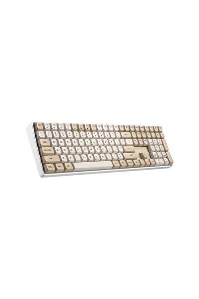 Aigo A108 Milky & Brown İngilizce Q Mekanik Klavye Yellow Switch