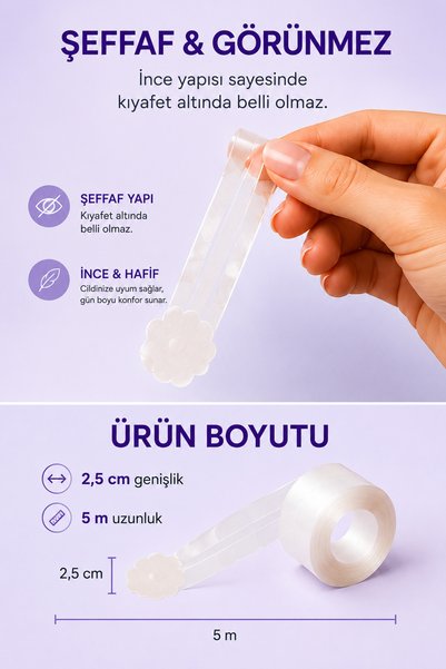 PİAURA Breast Lift Transparent Stabilizing Adhesive Tape