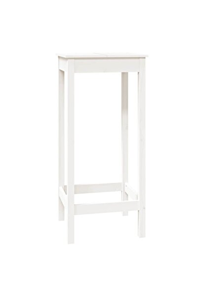 vidaxl Masă de bar, alb, 50x50x110 cm, lemn masiv de pin