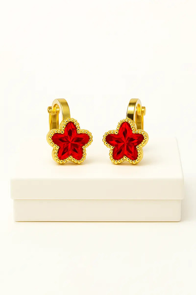MakeWell Compression Earrings Colorful Stars Design Earrings for Non-Pierced Ear