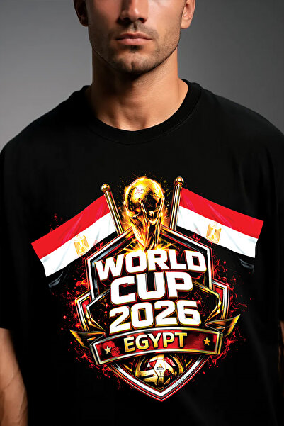 MODEX STYLE تي شيرت كبير الحجم لكأس العالم 2026 مصر الفرعونية |   100% قطن مع...