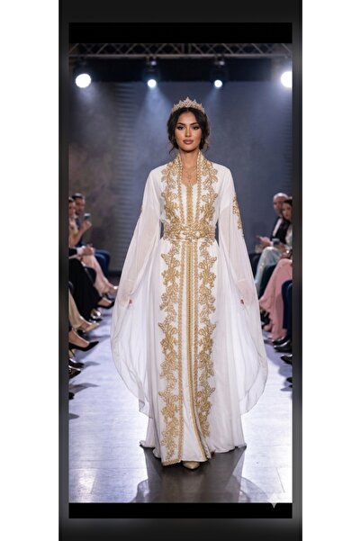 MODA Local Women's Belted Wedding Kaftan Evening Dress 2-Piece Set