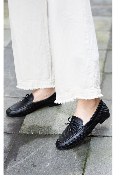 EREN SHOES BAG POLEN Pantofi de damă casual de vară, din piele naturală, negr...