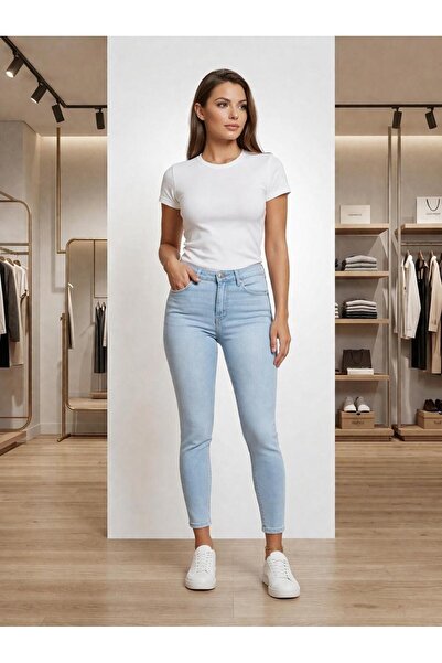 reepi Bumbac Lycra. Pantaloni din material textil, croială îngustă