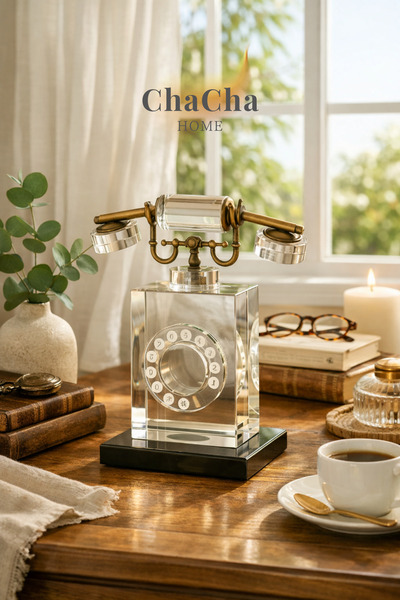 ChaCha Home Dekoratif Modern Kristal Cam Eskitme Telefon Obje