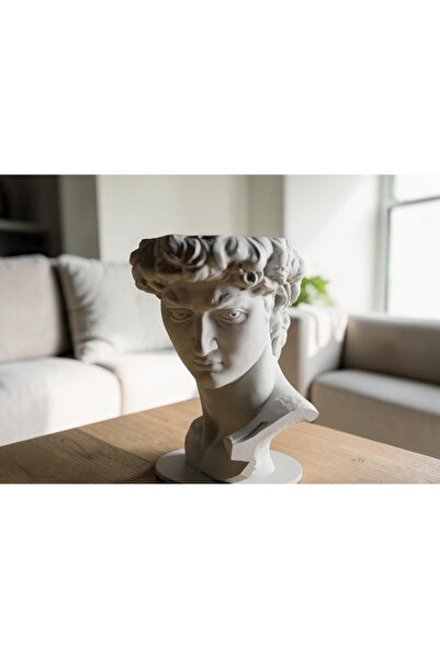 3D Klasik Sanat Estetiği Yazıcı Üretimi Büst Saksı - Yapay Çiçeklik ve Düzenl...