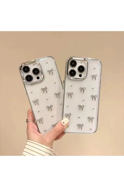 n noppax İphone 13 Pro Uyumlu Kurdele Desenli Parıltılı Kılıf