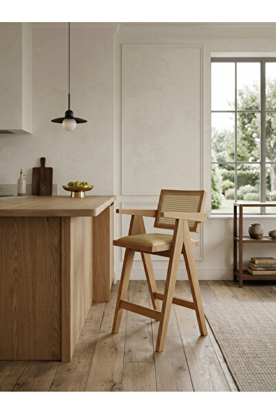 KleinHaus Furniture Sofia Ahşap Bar Sandalyesi, Klasik Tasarım