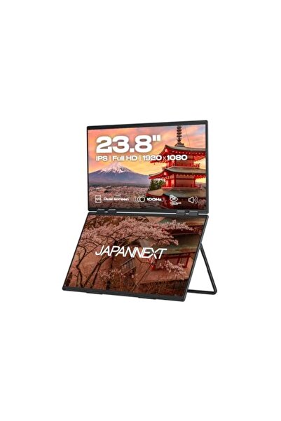 Japannext 23.8 " JN-DMD-IPS238F-C4 Двоен IPS LED преносим монитор, Full HD, H...