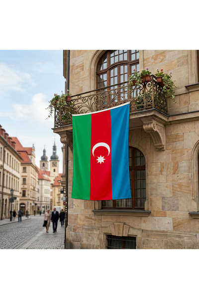 puntodizayn Azerbaycan Bayrağı Premium Raşel Kumaş 150x225 Cm