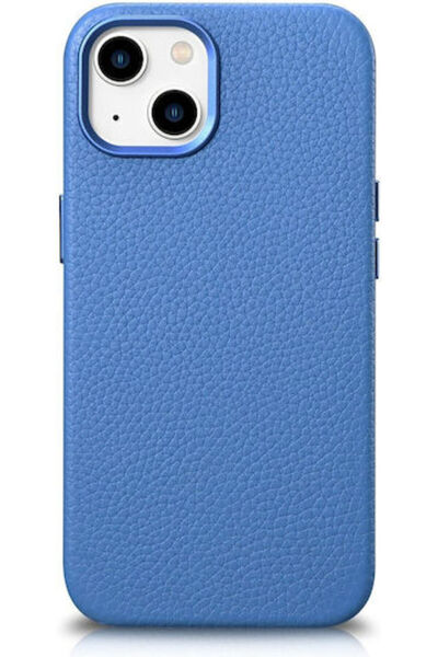 ICARER Δερμάτινη Θήκη Πλάτης Premium Litchi, Ανοιχτό Μπλε (iPhone 14 Plus) Κω...