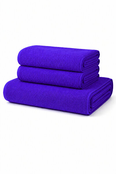AXXO Microfiber Navy Blue Ribbed Edge Towel Set – 3 Pieces 400 Gsm (1 Piece) ...